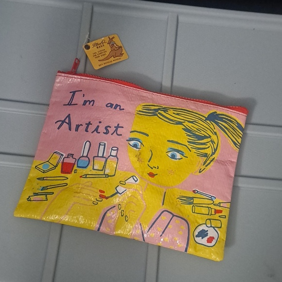 Blue Q Handbags - I'm an Artist Pink & Yellow Cosmetic Pouch! NWT